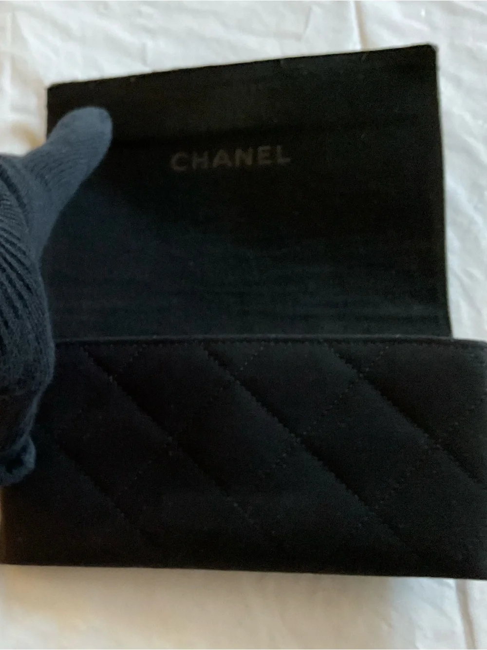 Chanel Black Quilted Fabric Soft Sunglasses Case Gold CC Logo